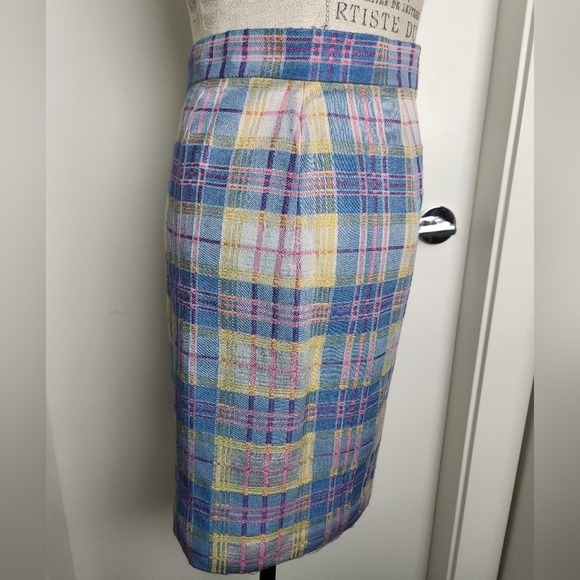 Givenchy Pastel Plaid Pencil Skirt - Picture 6 of 16